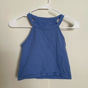 Blue workout Crop Top Halter Spaghatti